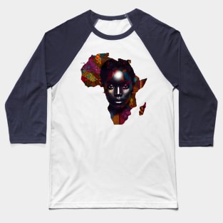 African Map Face Baseball T-Shirt